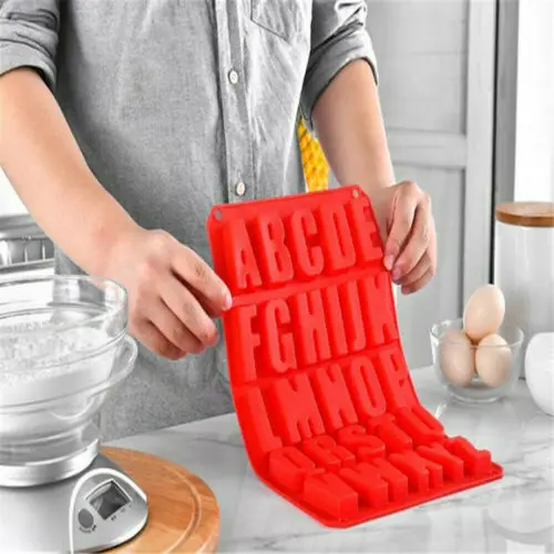 Силиконовые Большой Алфавит льда шоколадная форма в виде букв трафарет торта