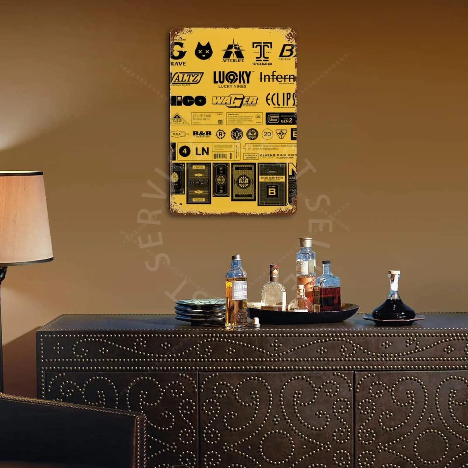 

Design Vintage Metal Plaque Sign Bar Home Wall Decor Signs Retro Metal Poster Tin Sign Man Cave Pub Kitchen Plates