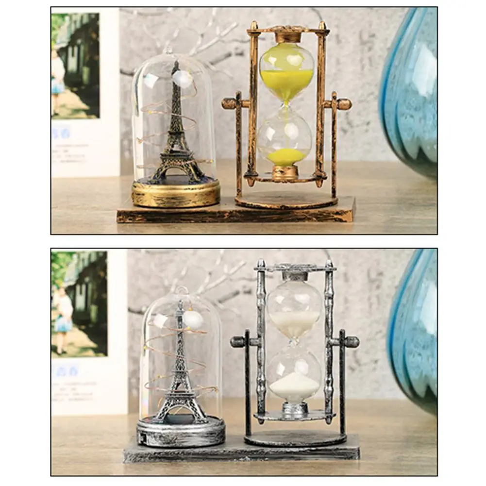 

2Pcs Vintage Hourglass LED Light Towers Desk Table Lamp Home Holiday Decor Gifts hot sales 2020