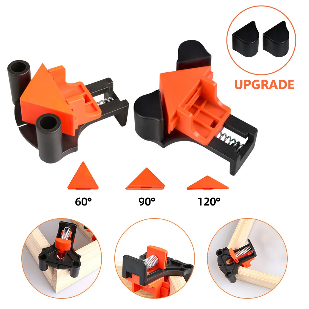 

60/90/120 Degree Right Angle Clamp Upgrade Woodworking Hand DIY Fixing Clips 4 PCS Adjustable Clamp Tool Drilling Photo Framing