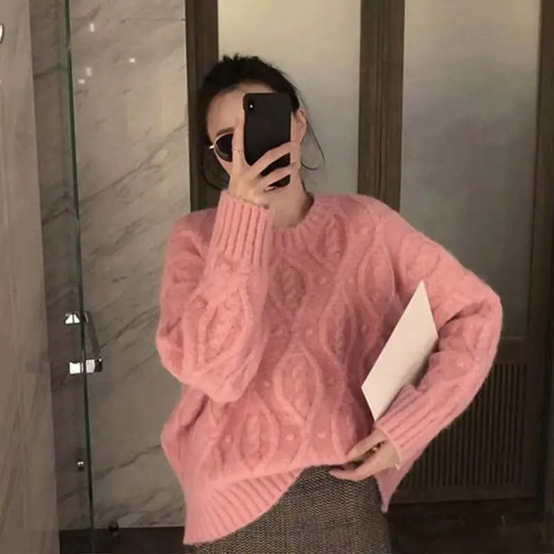 

All-match Cardigan Women Long Solid Color Pockets Simple Warm Comfortable Autumn Fashion Elegant Korean Style Streetwear Female