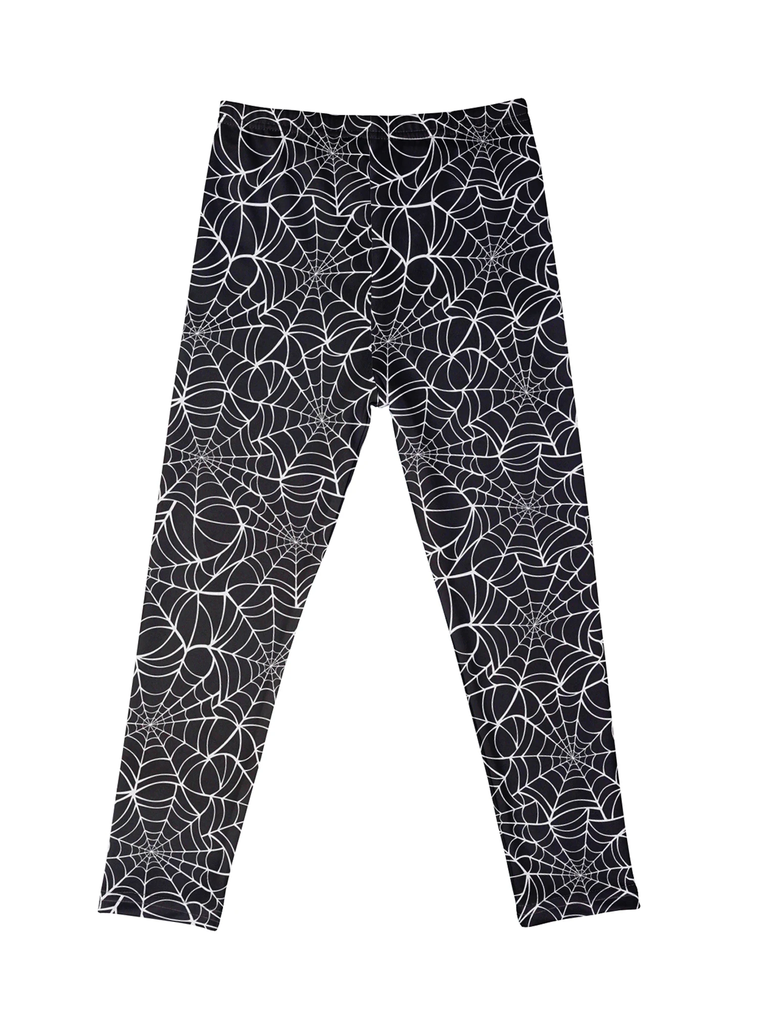 

Girls Halloween Leggings Pants Casual Color Fashion Block Spider Web Print Sports Sweat Trousers Black