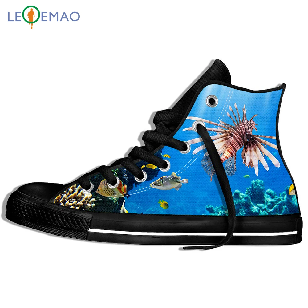 

Custom Logo Image Printing Sneakers Men's Ocean Fish Cute Octopus Starfish Coral Harajuku Comfortable Canvas Zapatos De Mujer