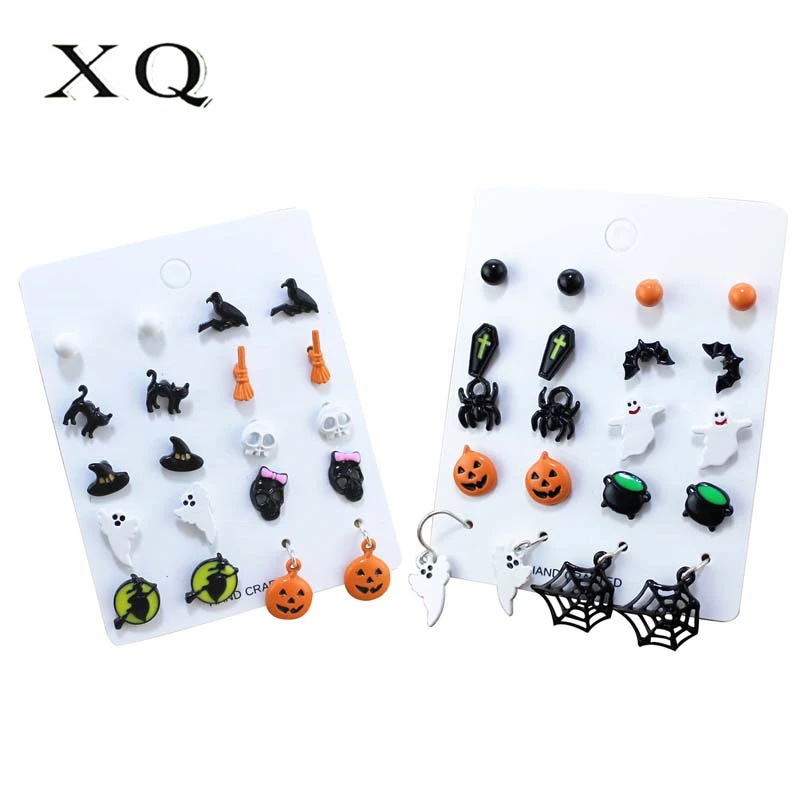 Набор модных сережек XQ на одну карту новинка ювелирные изделия Хэллоуин для