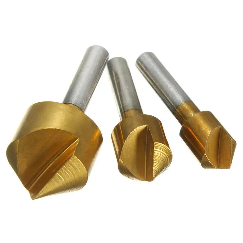 Промо акция! 3 шт Одиночная флейта 90 градусов кромка Зенковка сверло Буровое для