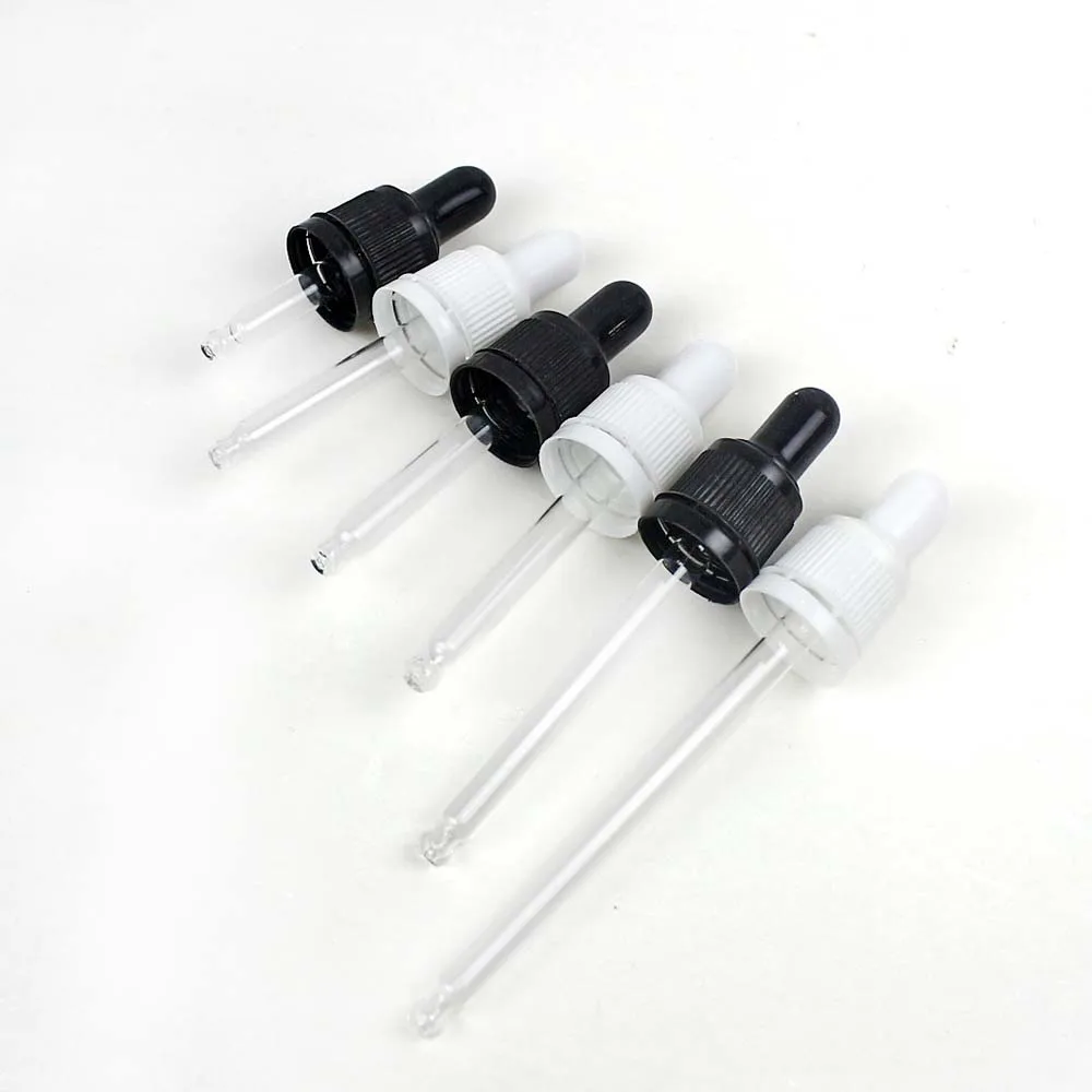 100 шт. стеклянная крышка с капельницей прозрачная крышка/черный цвет шейка 18 мм