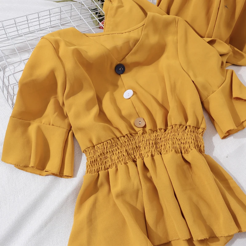 Woherb летний комплект из 2 предметов Женская пикантная блузка с V образным вырезом и