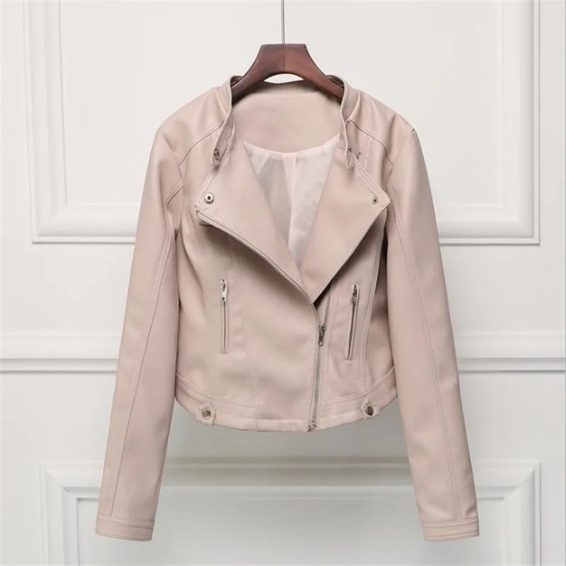 

Female Oversize Pu Jacket Slim Pu Motorcycle Coat Chaqueta De Moto Woman Spring Leather Veste Pu Jackets Autumn Leather Coats
