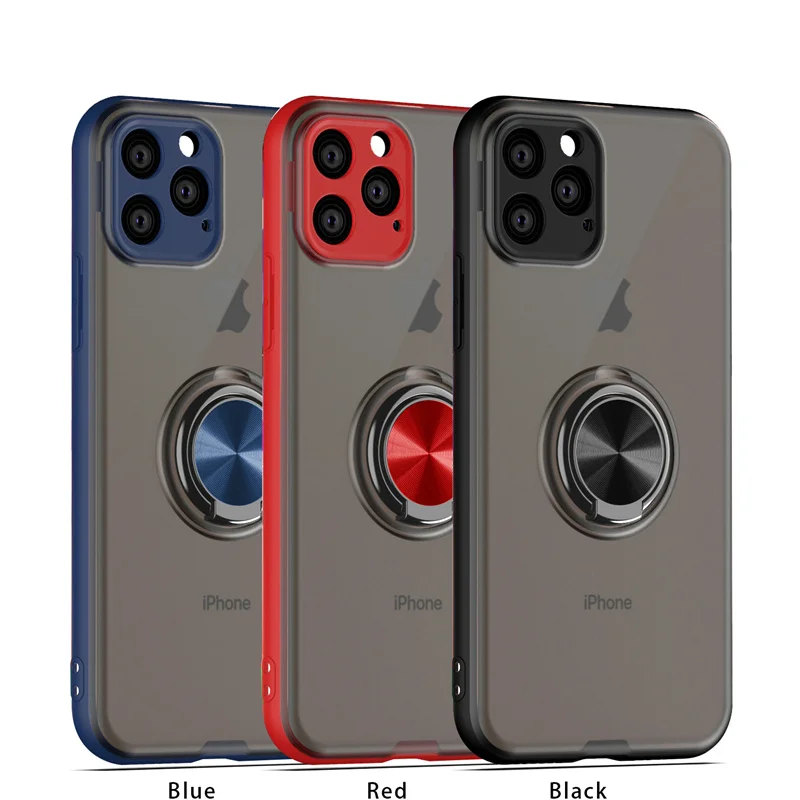 Transparent Armor Phone Case For iPhone 11 Pro Max Finger Ring Magnetic Stand Holder for iPhone 11 Pro 7 8 6 6S Plus XR XS Max X