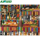 AZQSD DIY масляная краска ing по номерам, наборы холста, уникальный подарок для животных, акриловая краска, Раскрашивание фотографий по номерам, книга для кошек, домашний декор