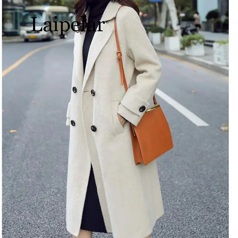 Laipelar новое осенне зимнее шерстяное пальто Новая модная женская верхняя одежда