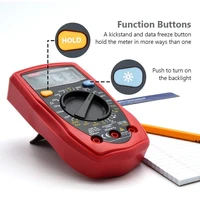 dt33d digital multimeter voltage tester volt ohm ammeter continuity diode and resistance testing double fusing anti burning red