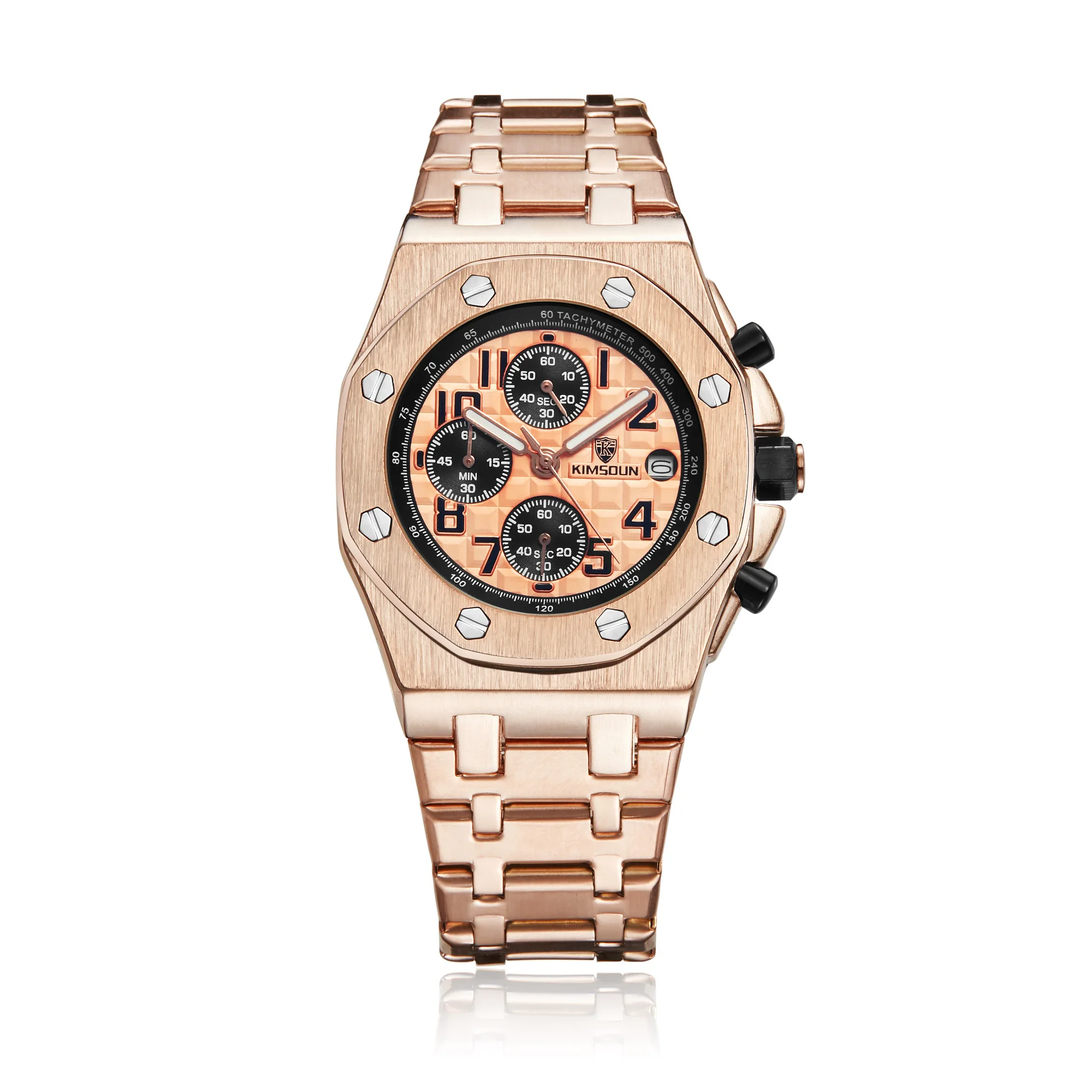 Switzerland Royal Rolexable Japan Miyota Кварц Мужские часы модный стальной ремень три глаза
