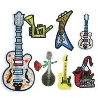 music patches guitar notes embroidery applique iron on transfer for cloth punk clothes stickers decor diy sewing accessories