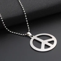 30 stainless steel hollow anti war logo necklace geometric round peace sign gd peace symbol titanium steel necklace jewelry