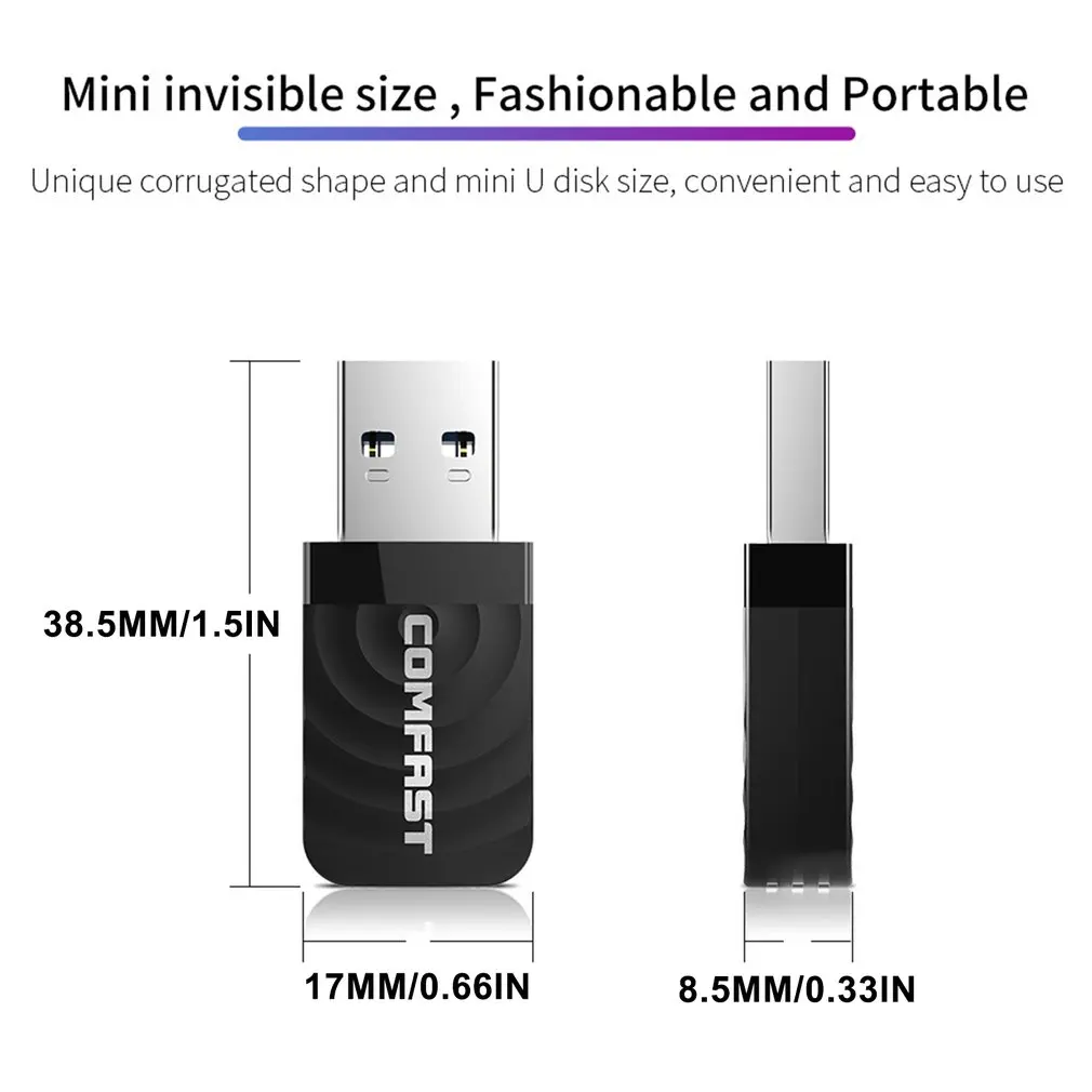 

WiFi USB 3.0 Adapter 1300Mbps For PC USB Wireless Adapter For Desktop Laptop Compatible With Windows XP/7/8/8.1/10 For Mac