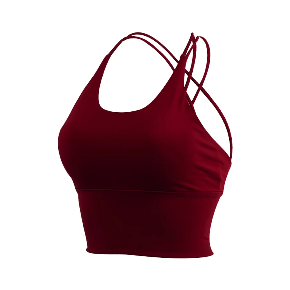 Miss Water 2020 New Women Tops Back Cross Running Gym Sportwear Shirt Sexy Fitness Sleeveless Black Top Sujetador Deportivo