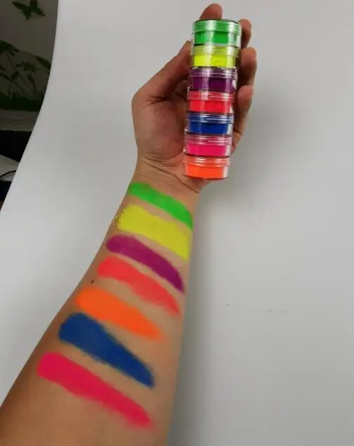 

2019 High Pigment Colorful Neon Loose Eyeshadow Powder For Makeup Cosmetics 7 colors in one set