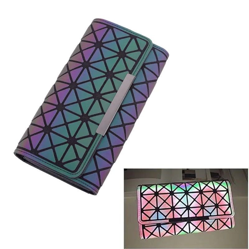 Модная сумка для телефона женские кошельки геометрические светящиеся клатчи