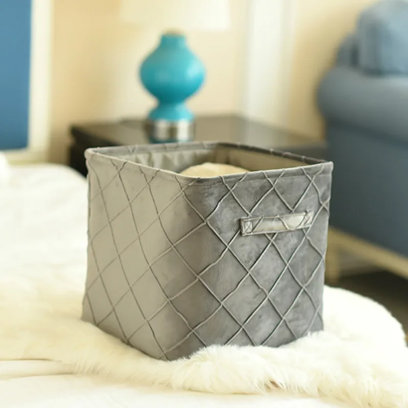 Бархатная корзина DUNXDECO органайзер для хранения одежды и игрушек современный