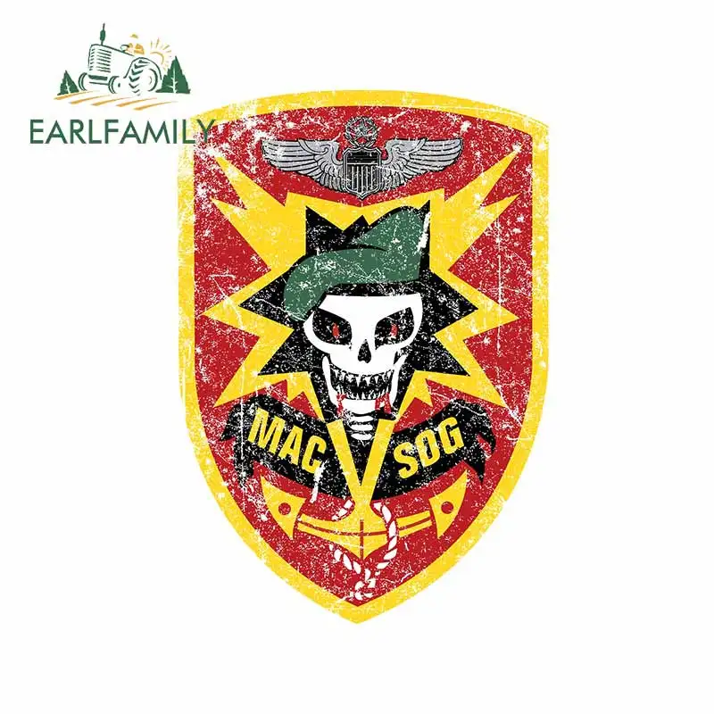 

EARLFAMILY 13cm x 9.2cm for MAC SOG America Car Sticker Cartoon Windshield Personality Decal Bumper Waterproof Vinyl Car Wrap