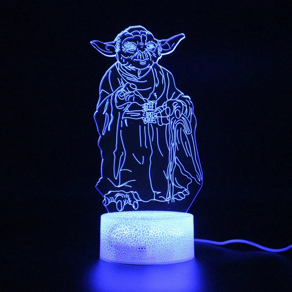 Детский Светильник Звездные войны для сна настольная лампа с 3d рисунком Йоды