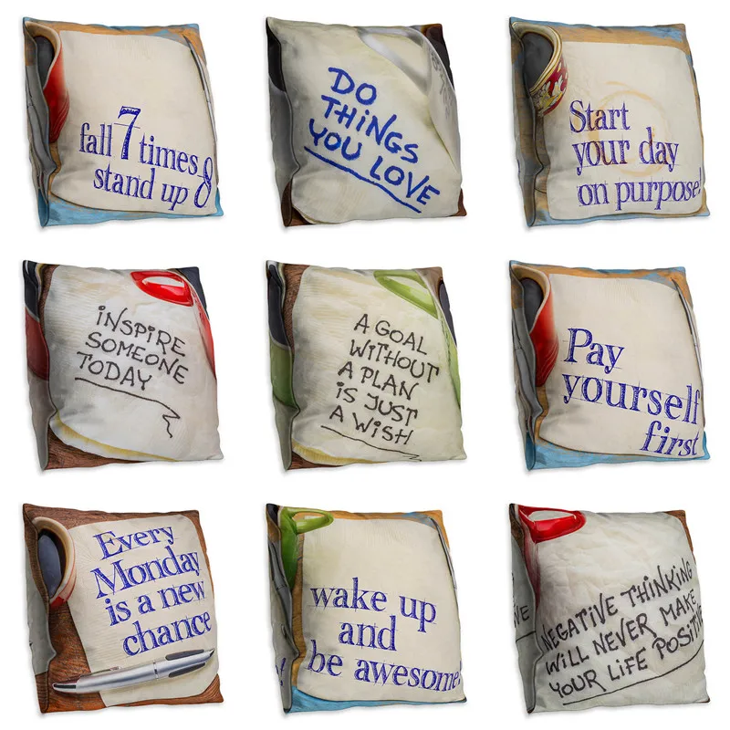 

Письмо чашки Подушка Чехол Декоративные Чехлы на подушку чехол s Eco-Friendly Подушка Чехол дома Подушка Чехол вечерние Hotel Бытовая Подушка Чехол ...