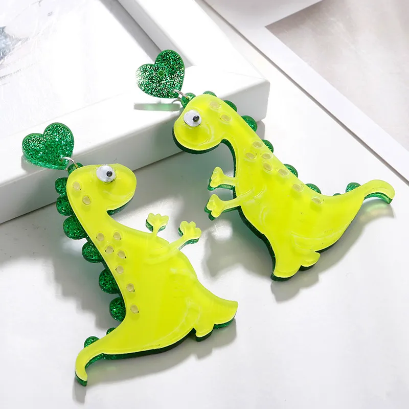 FishSheep Прекрасные Зеленые блестящие большие акриловые серьги подвески в виде