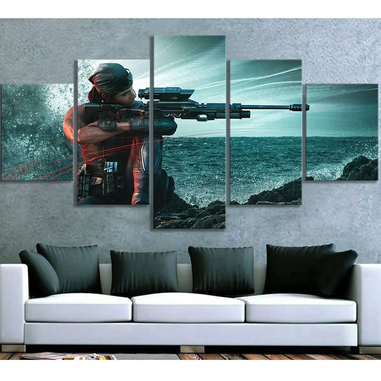 

No Framed 5 Pieces Rainbow Six Siege Operation Shifting Tides Female Game Wall Art Canvas Posters Pictures Paintings Home Decor