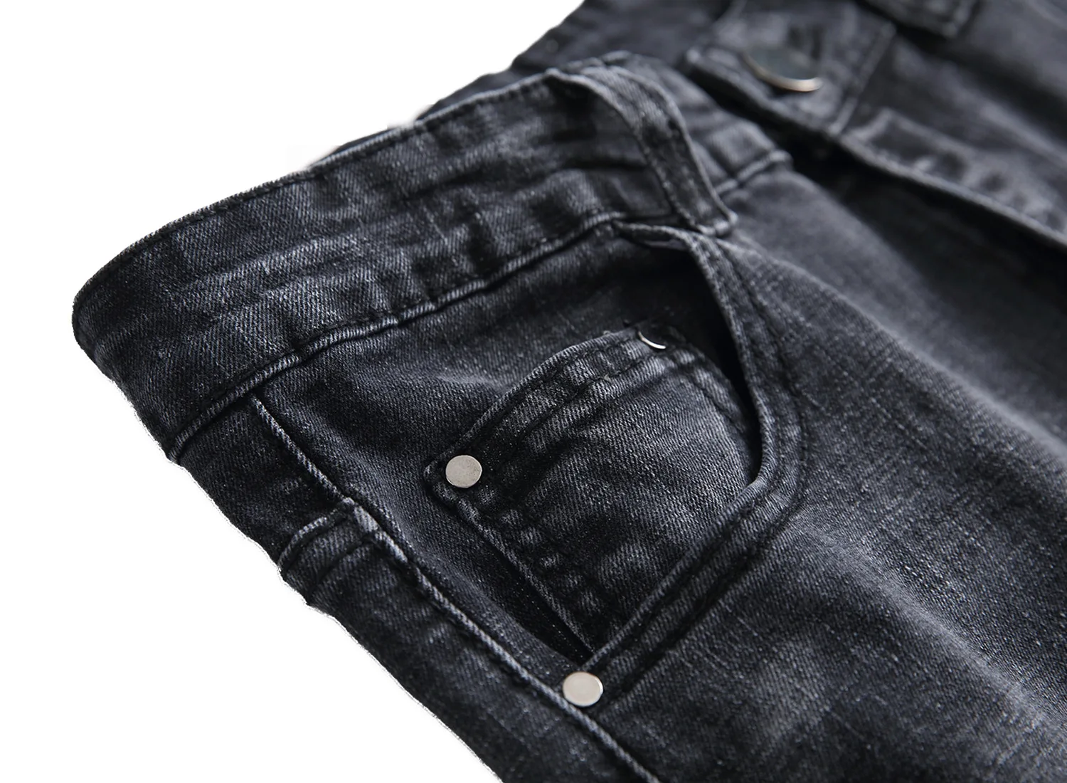 2019 Spring Men Moto Biker Jeans New Fashion Style Straight Slim Fit Man Denim Pants Distressed Black Male | Мужская одежда
