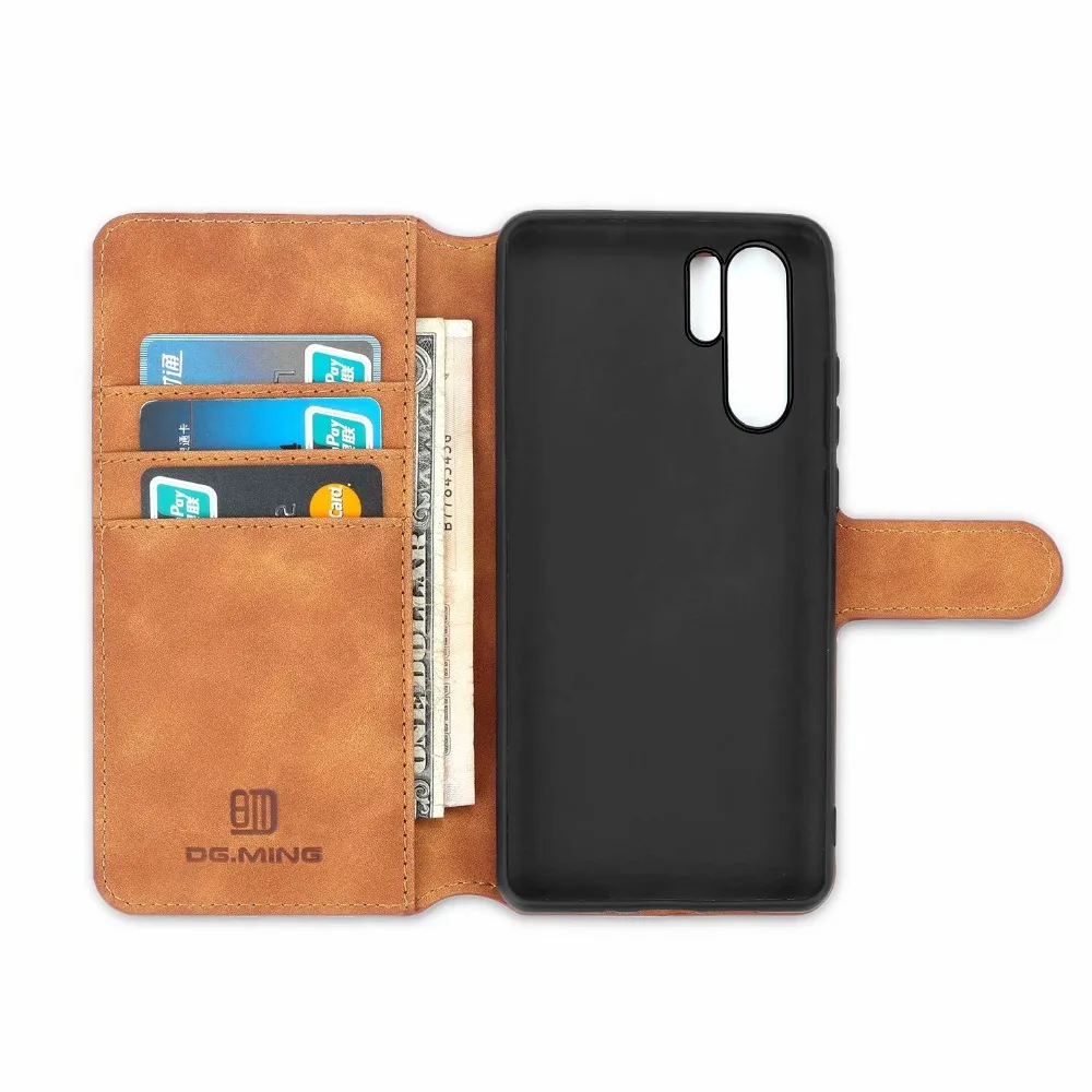 

Original Leather Wallet Case For Huawei P30 Pro Luxury Magnetic Retro Card Slot Stand Flip Cover For Huawei P30 lite P30 coque