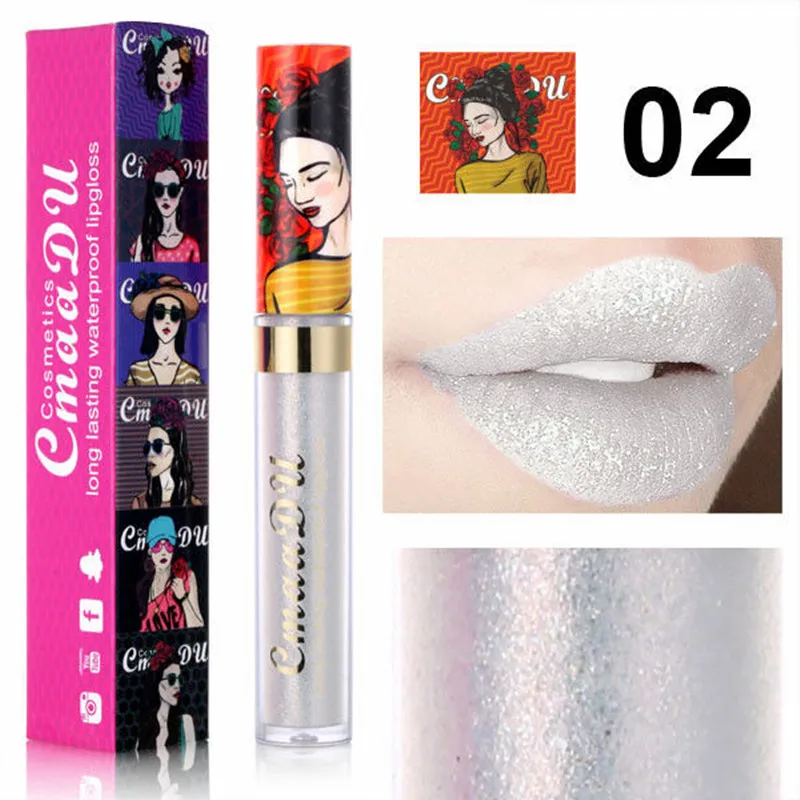 Металлический блеск блестящая жидкая помада водостойкий макияж для губ