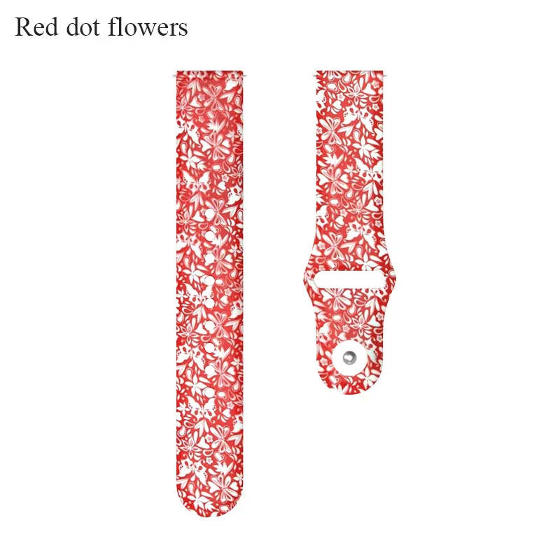 Red dot flowers BOORUI pulsera amazfit ремешок bip силиконовая смазка 20 мм ремешок для часов Ремешок для наручных часов для xiaomi huami amazfit bip темп lite ремень 20 мм - Цвет: Red dot flowers