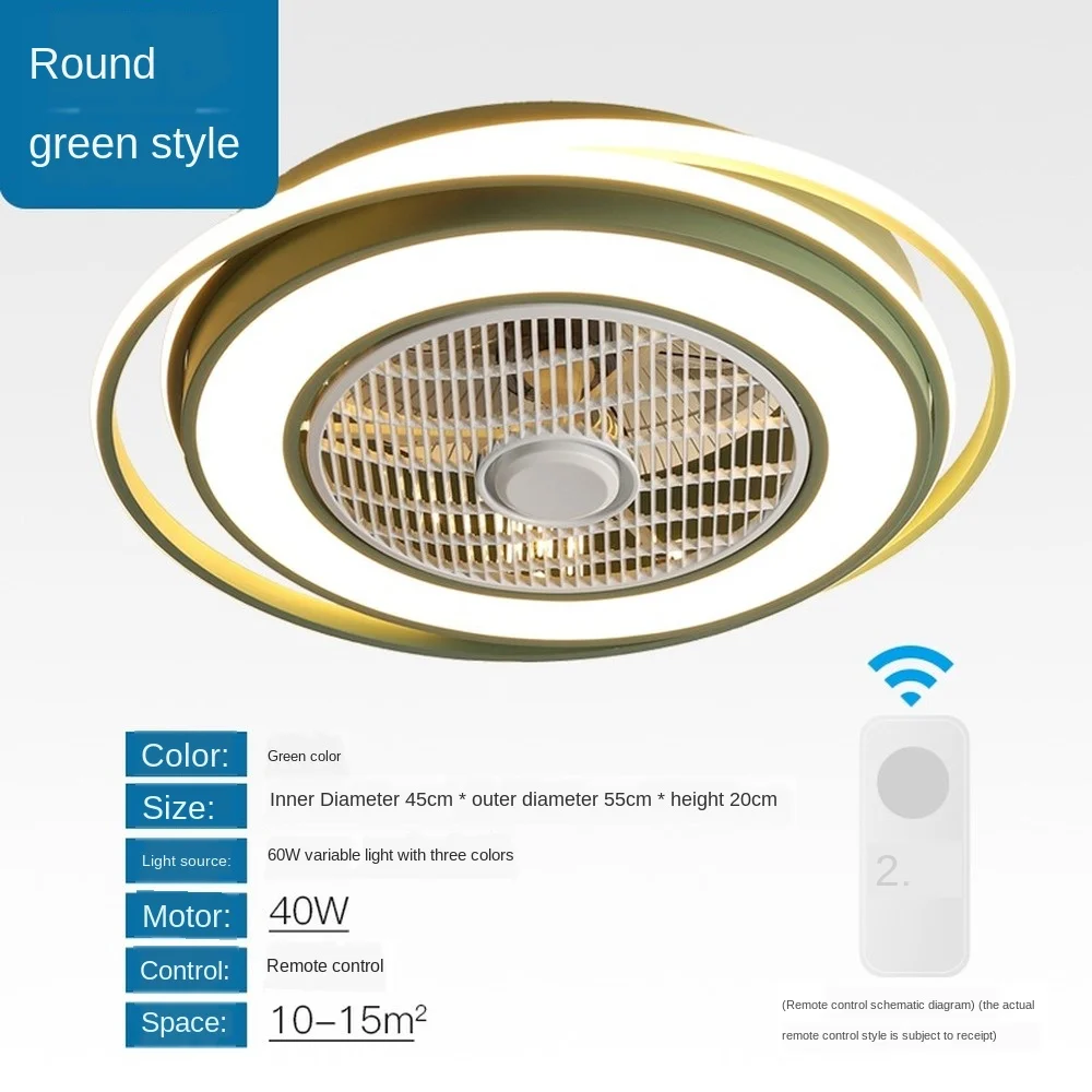 55cm ceiling fan remote control lamp silent motor modern electric bedroom round square decoration free shipping | Лампы и освещение