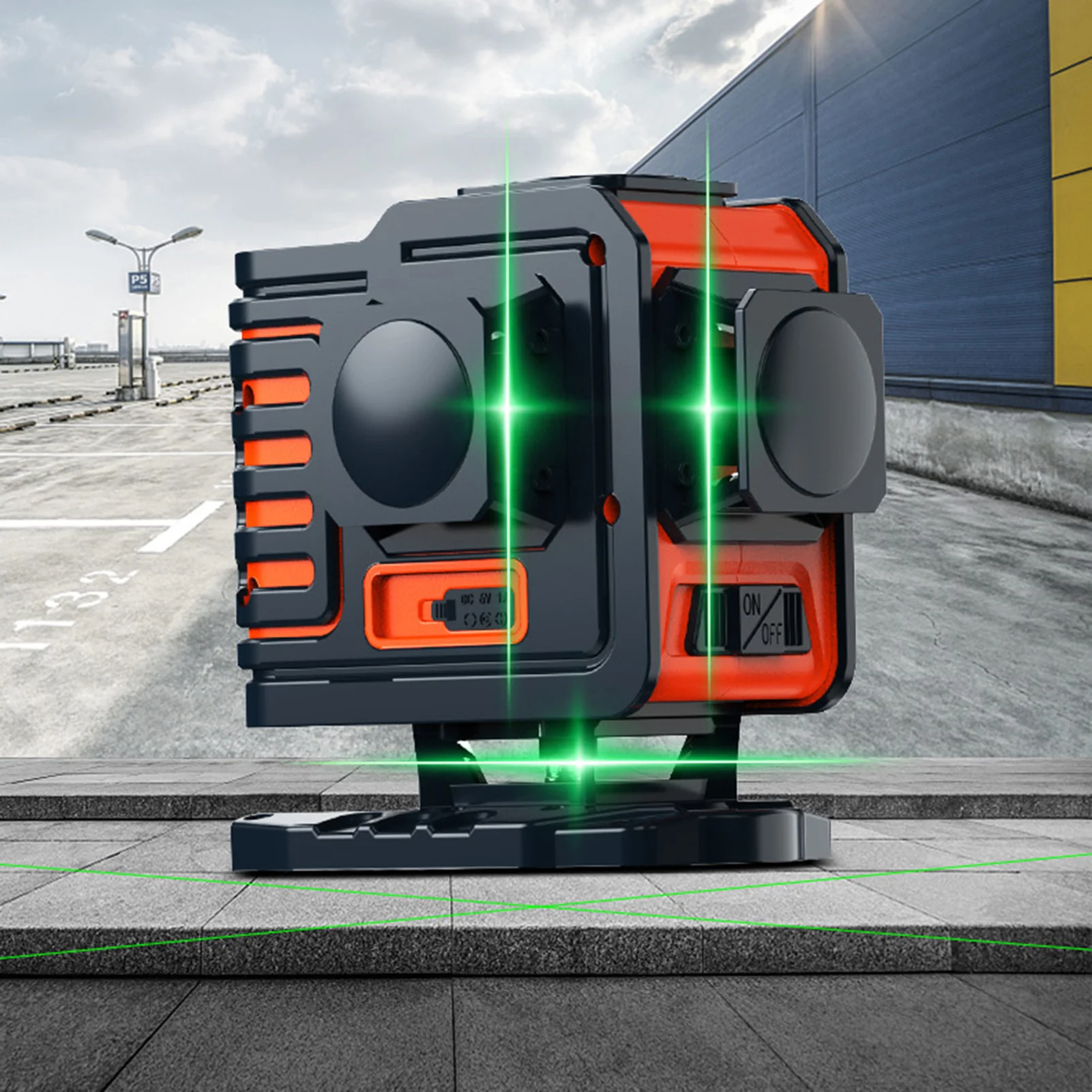 Horizontal e Vertical Linha de Feixe de Laser Linhas Cruz Linha Laser Nível Auto-nivelamento 360 Super Brilhante Poderosa Verde 12 3d