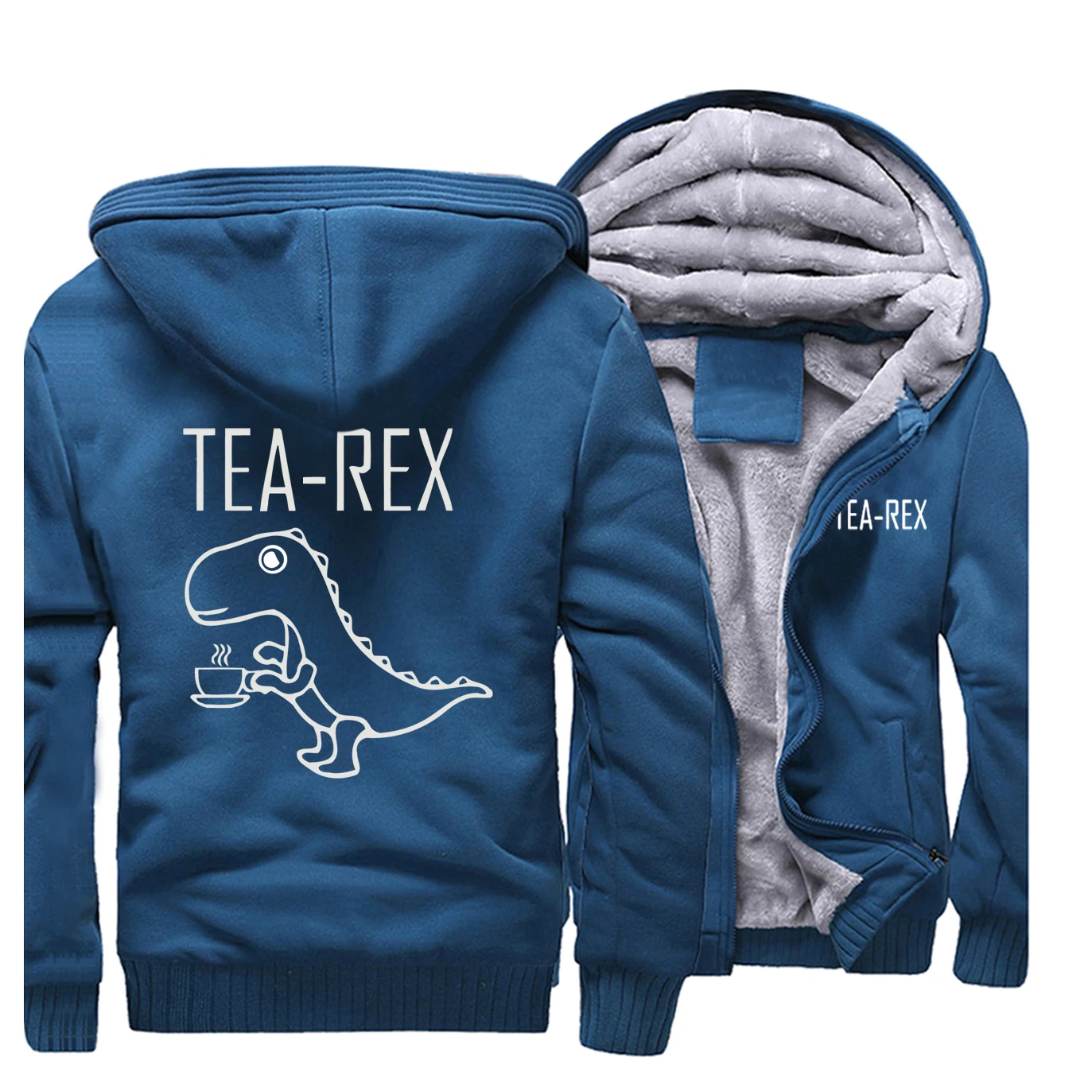 Мужская Толстая зимняя Флисовая теплая куртка с динозавром Funy Tea Rex Joke Pun куртки