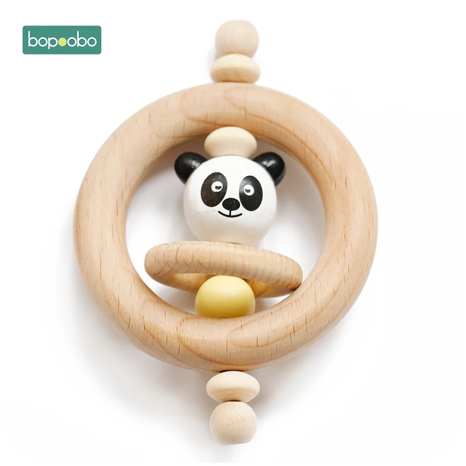 Type 12 Bopoobo 1 шт. детские игрушки из бука Прорезыватель зубов медведь деревянное кольцо продукт жевательные бусины играть в тренажерный зал Монтессори игрушки, погремушки для младенцев деревянный Прорезыватель - Цвет: Type 12