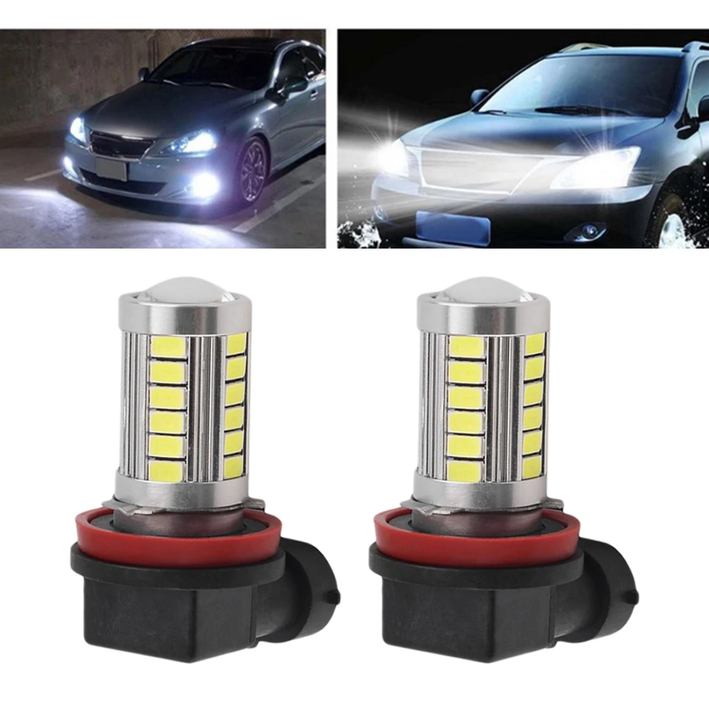 2 шт. H11 21 Светодиодный светильник для противотуманных фар DRL 12V ~ 24V автомобилей