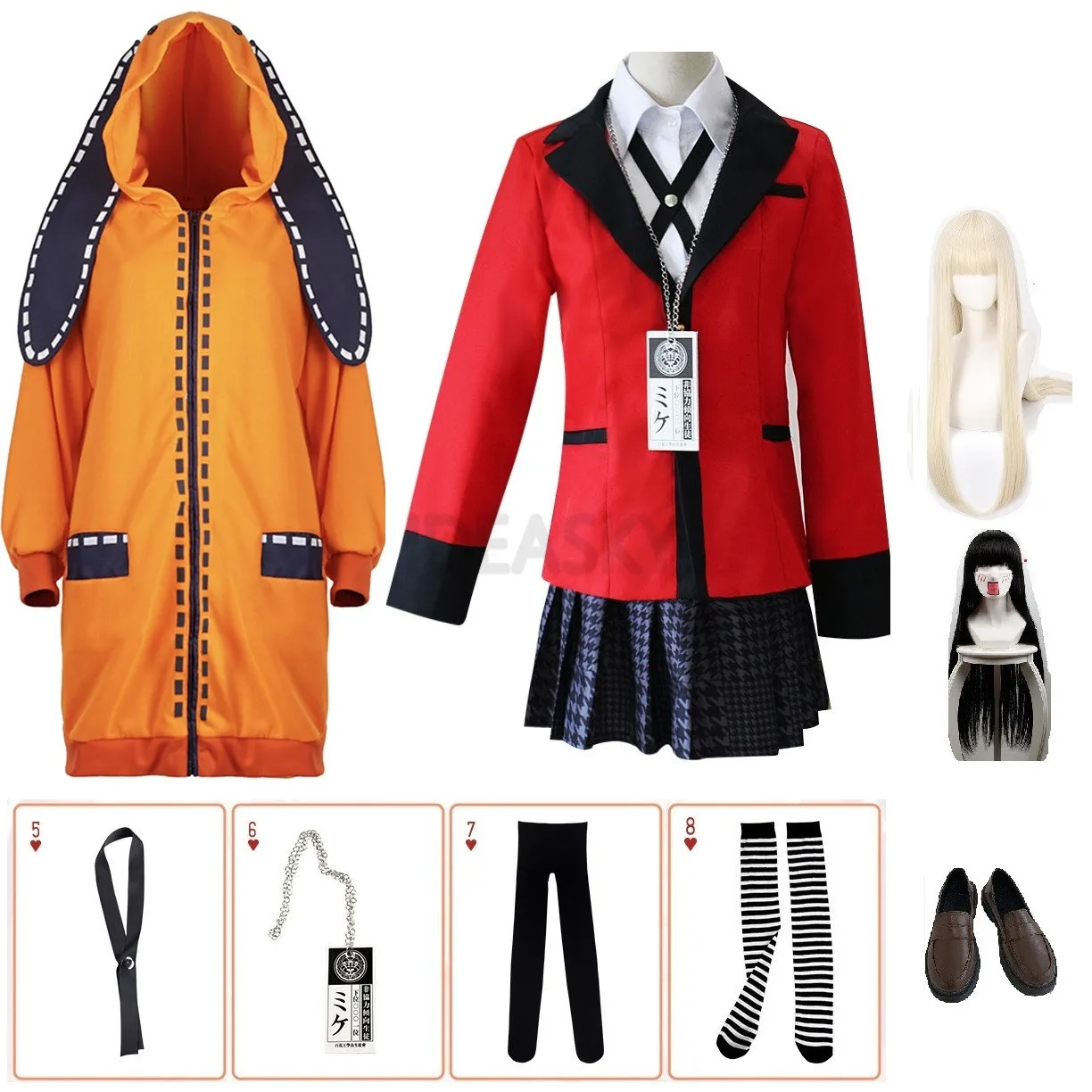 Костюм школьницы JK из аниме Kakegurui комплект униформы с капюшоном костюм для