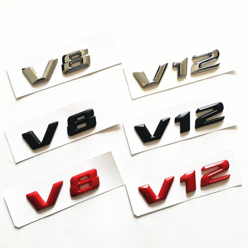 2015 3D острые шрифты буквы эмблема V8 V12 значок для Mercedes Benz AMG логотип крыла