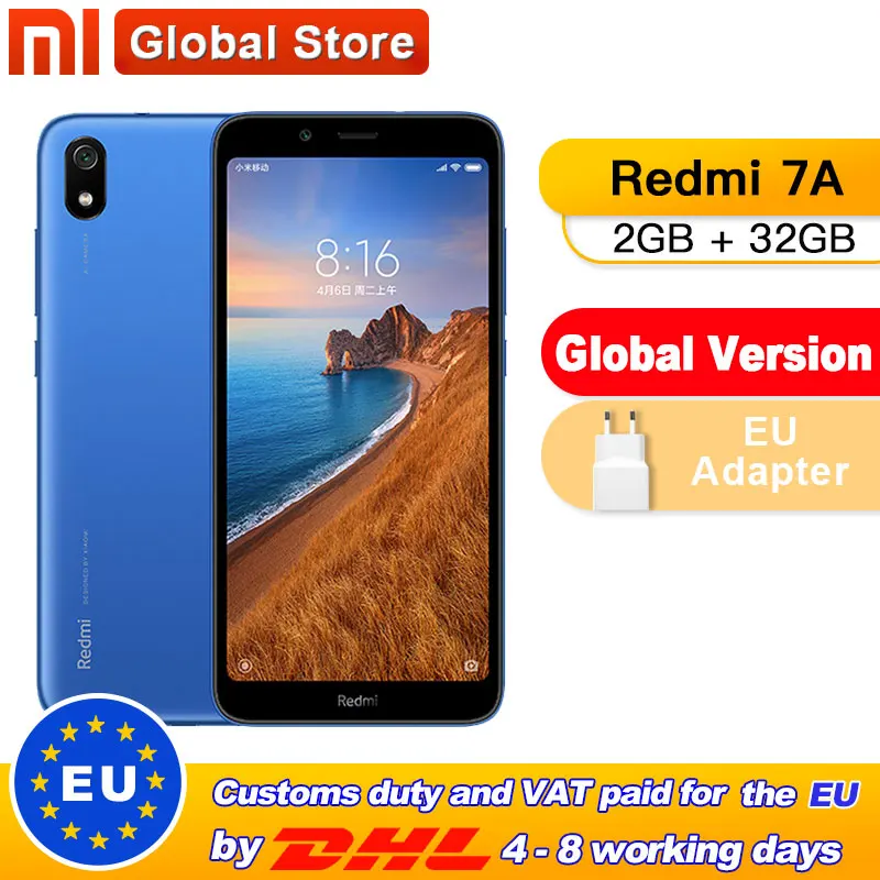 Глобальная версия Xiaomi Redmi 7A 2 ГБ 32 Восьмиядерный процессор Snapdargon 439 мобильный