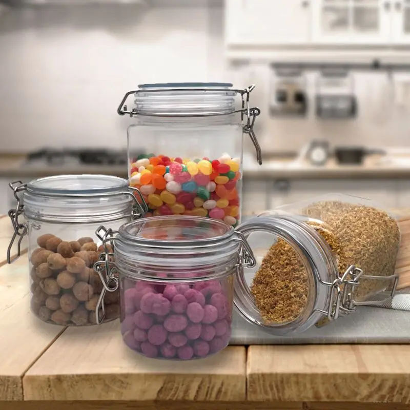 1550 мл пластиковая квадратная прищепка верхняя банка для хранения с герметичной