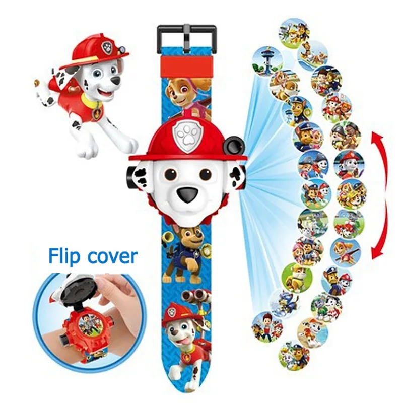 Paw Patrol Щенячий патруль щебень Чейз Marshall цифровые часы проекция 24 стиля мультфильм