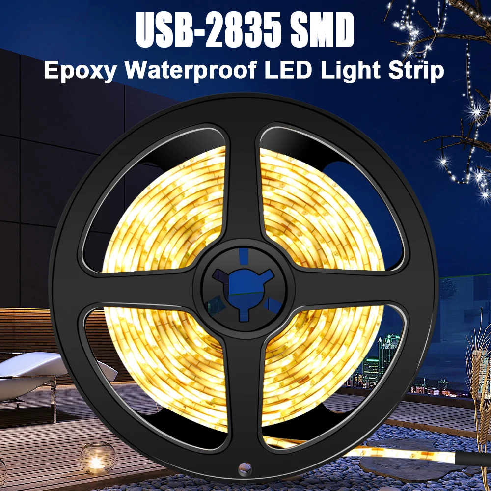 

LED Waterproof Strip Light USB 2835 SMD Tape 5V TV BackLight 0.5M 1M 2M 3M 4M 5M Flexible Tira Lamp LED Bedroom Wall Decoration
