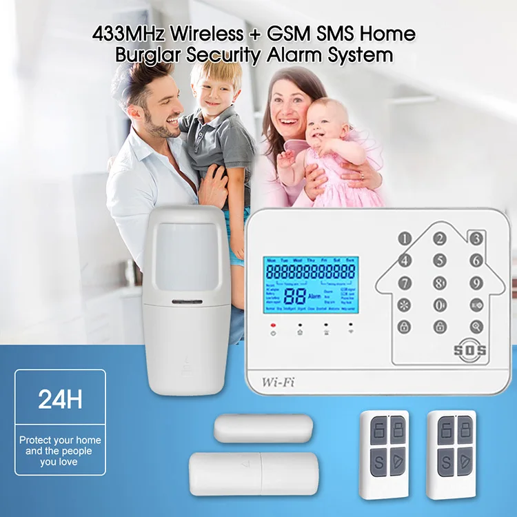 Wi-Fi GSM PSTN домашняя система охранной сигнализации с беспроводным детектором