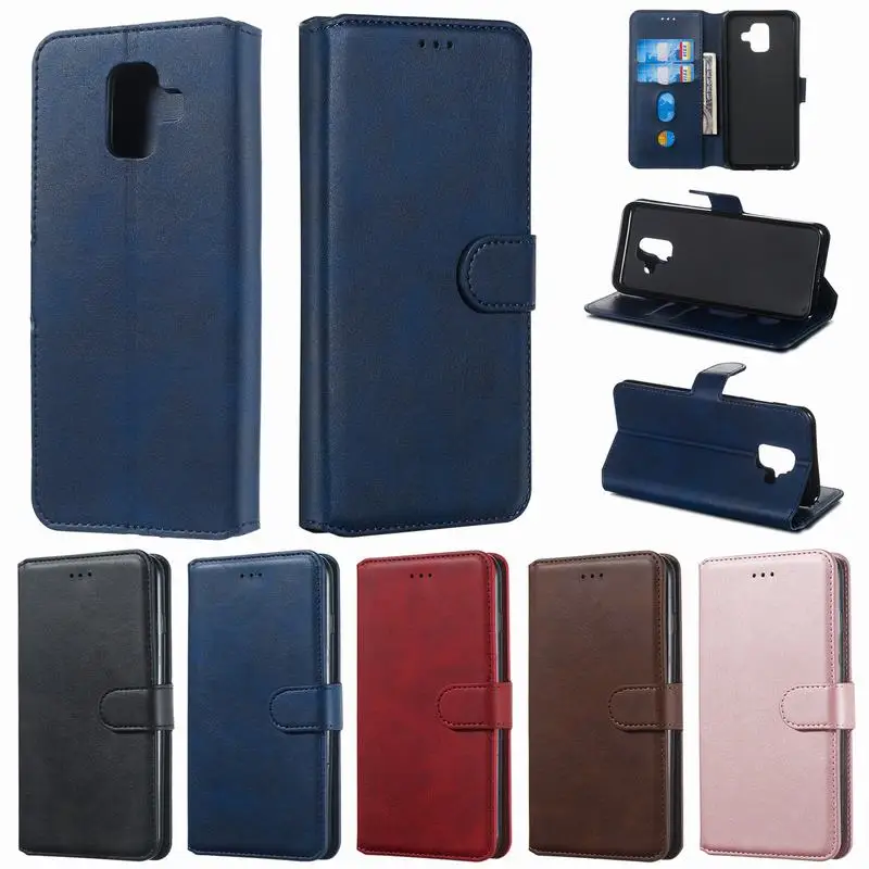 Кожаный чехол для samsung A6 A8 Роскошный чехол из pu кожзама Магнитный Винтаж Businss бумажник телефон Корпус для samsung Galaxy 6 A6 крышка