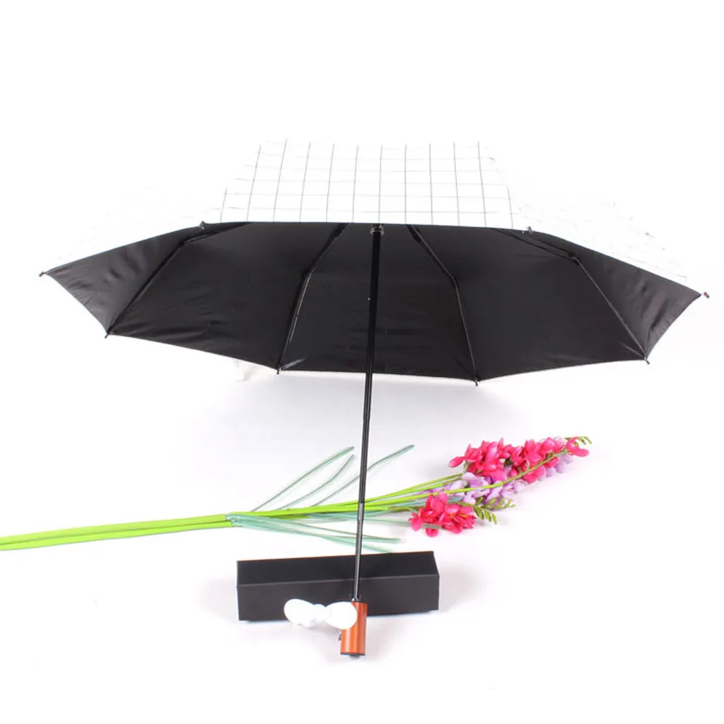 Charging Umbrella Fan Folding 2000 MAh To Send Waterproof Portable Travel Fashion Women Gift parasol | Дом и сад