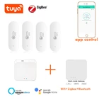 Датчик влажности Tuya ZigBee для умного дома, комнатный гигрометр с голосовым управлением, Wi-Fi, для Alexa Google Home Smart Life