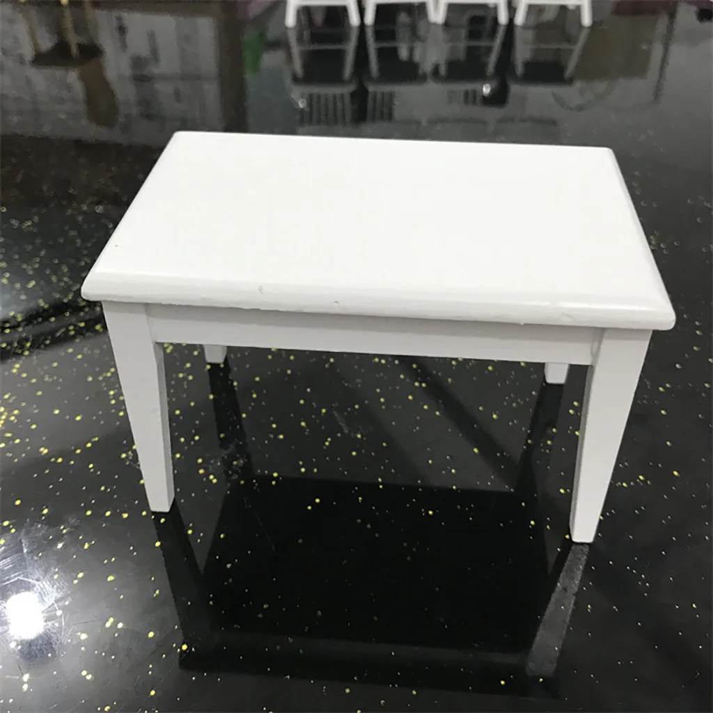 Миниатюрная мебель для кукольного домика 1:12 деревянный белый обеденный стол