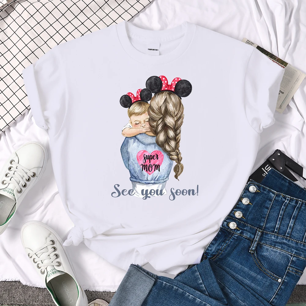 

Sehen Sie Bald Nette Baby gedruckt Art T-Shirt Frauen Casual T Shirts Lose Kurzarm Weiblichen T-shirts